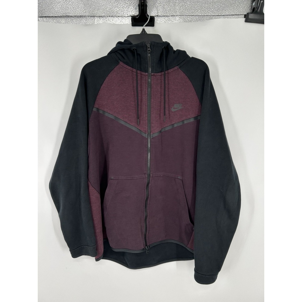Nike Tech Fleece Windrunner Hoodie Jacket‎ Mens XL Port Burgundy Wine 885904-652